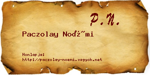 Paczolay Noémi névjegykártya
